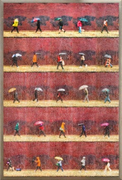"Grove Street In The Rain, West Village NYC" Photographie contemporaine sur papier