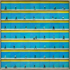 "Hudson Square II" Contemporary Architectural Framed Photograph on Aluminum