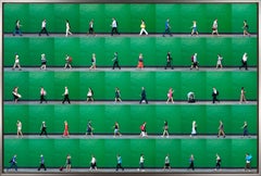 Fotografia figurativa "Soho, Londra" con sfondo e profondità in verde brillante