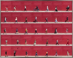 "West Village, NYC" Photographie contemporaine figurative encadrée en rouge sur aluminium