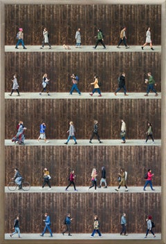 Photographie figurative « Williamsburg, NYC » avec fond et profondeur en bois