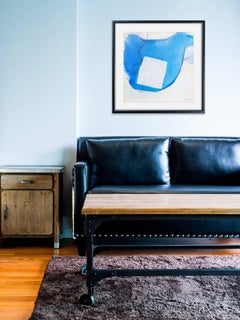 Blue white line (Abstract painting)