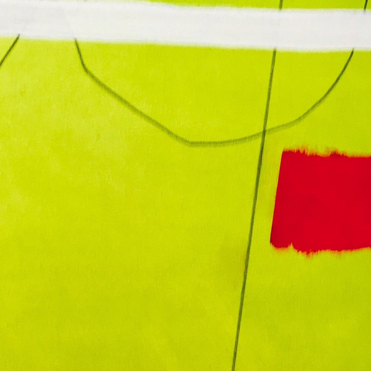 Interior (Abstract painting) - Yellow Abstract Painting by Xanda McCagg