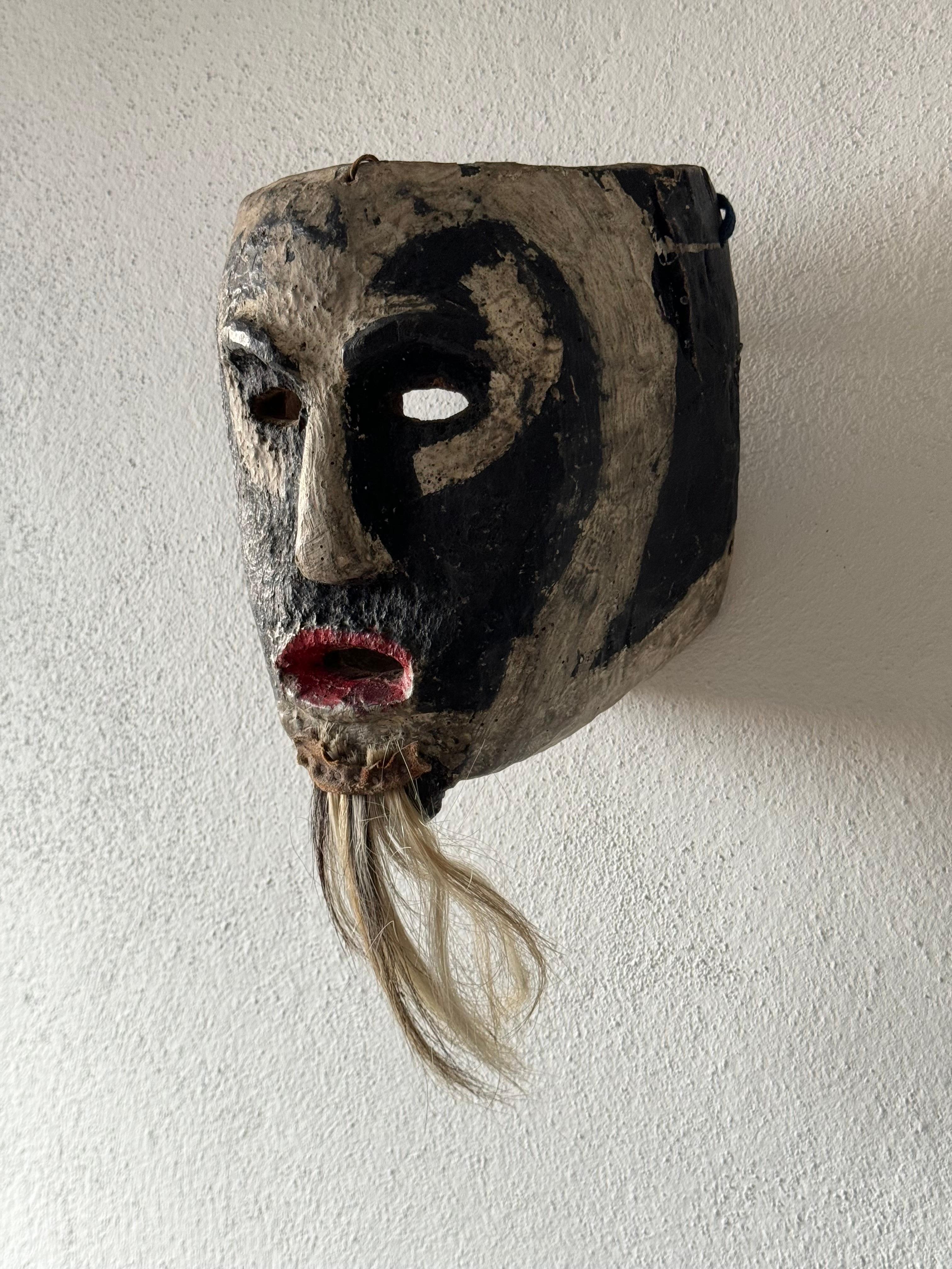 Tribal Xantolo Mask From The Huasteca Region Of Hidalgo, Mexico, 1970´s For Sale