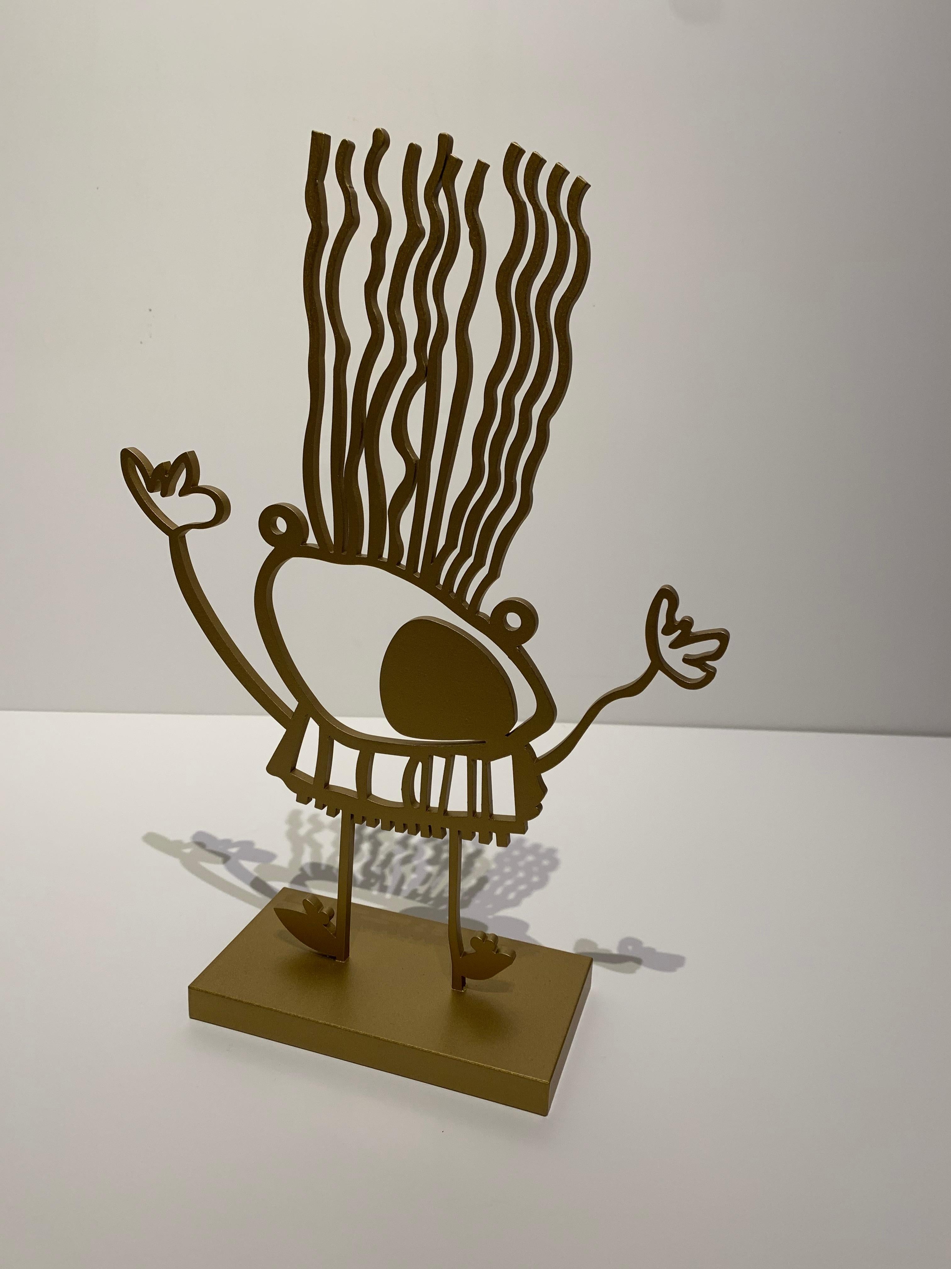 Xavi Carbonell, Untitled 2019, Goldbemalte Metallskulptur 2/25 2