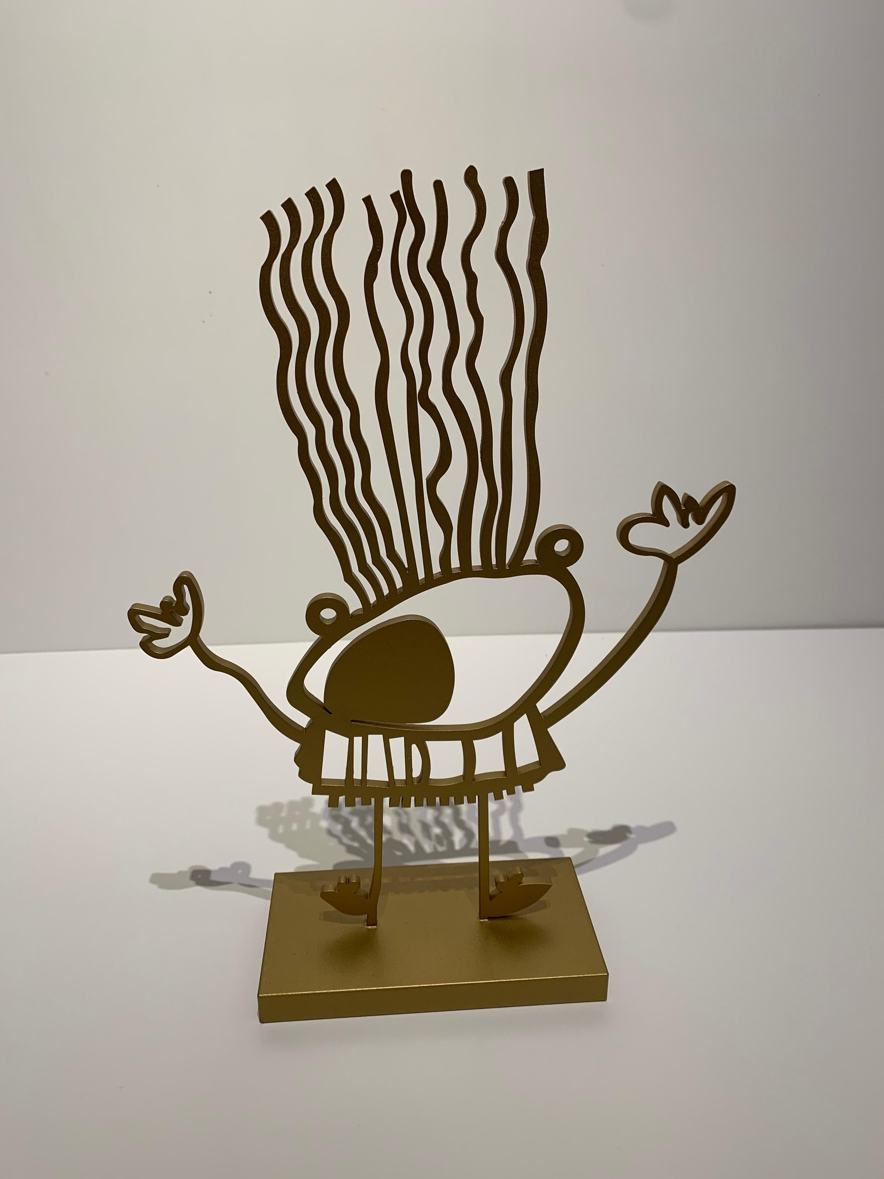 Xavi Carbonell, Untitled 2019, Goldbemalte Metallskulptur 2/25 5