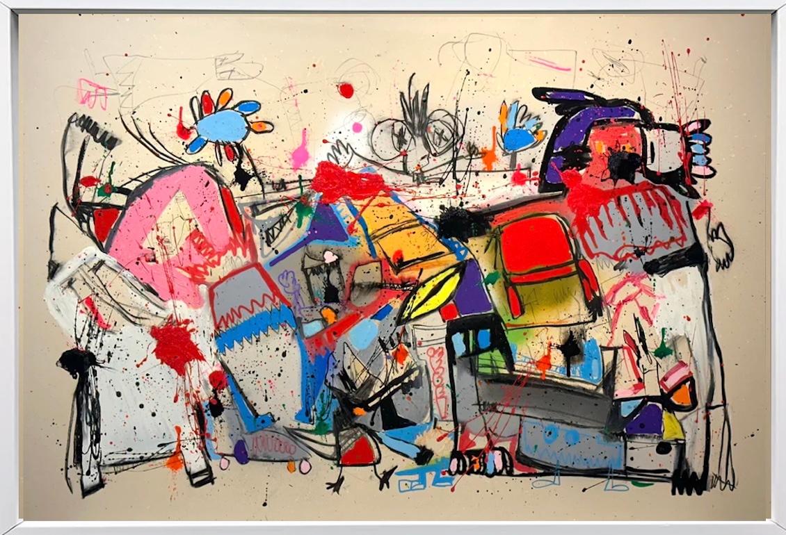 Xavi Carbonell, Untitled mixed media on canvas framed, 2025