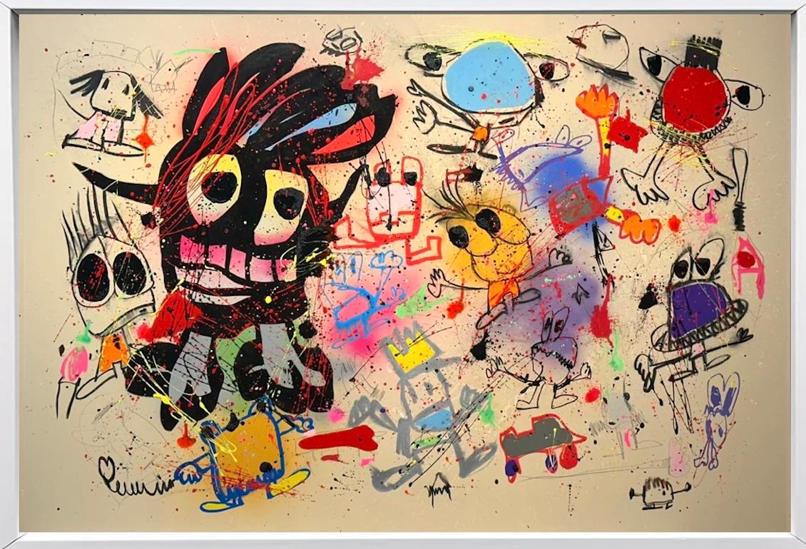Xavi Carbonell, Untitled mixed media on canvas framed, 2025