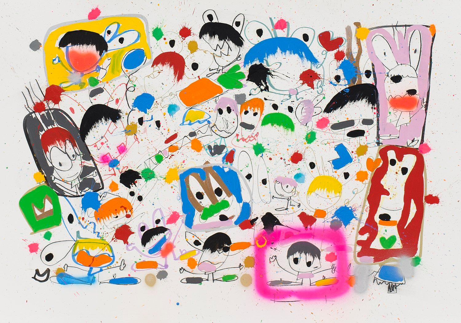 Der 1971 geborene spanische Künstler Xavi Carbonell malt als Erwachsener aktiv wie ein Kind und lässt alle seine Werke "ohne Titel", damit jeder Betrachter seine eigene Geschichte erfinden kann.  Das Ergebnis ist ein unterhaltsames, frisches und