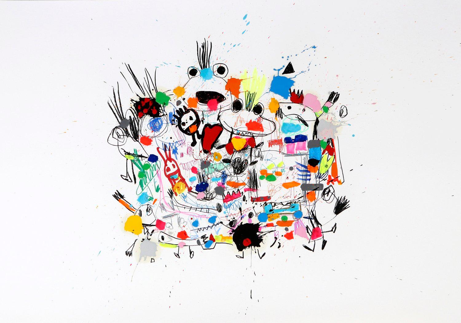 Xavi Carbonell, Untitled, Mischtechnik auf Papier, 2022