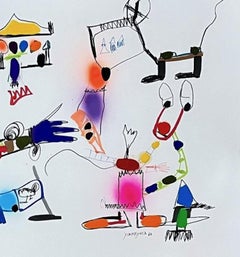 Xavi Carbonell, Senza titolo, tecnica mista su carta, 2023