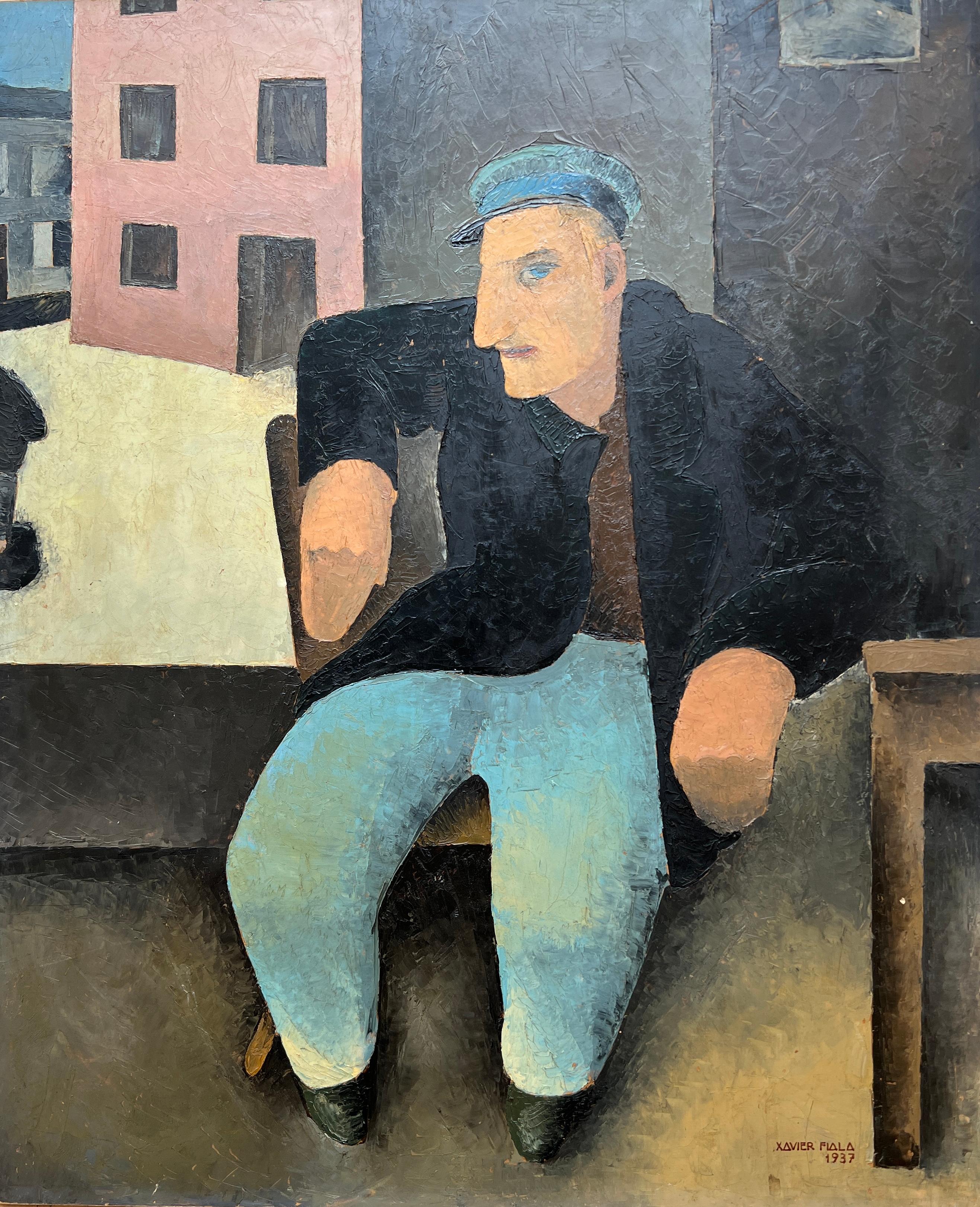 Xavier Albert Fiala Figurative Painting - The seated man