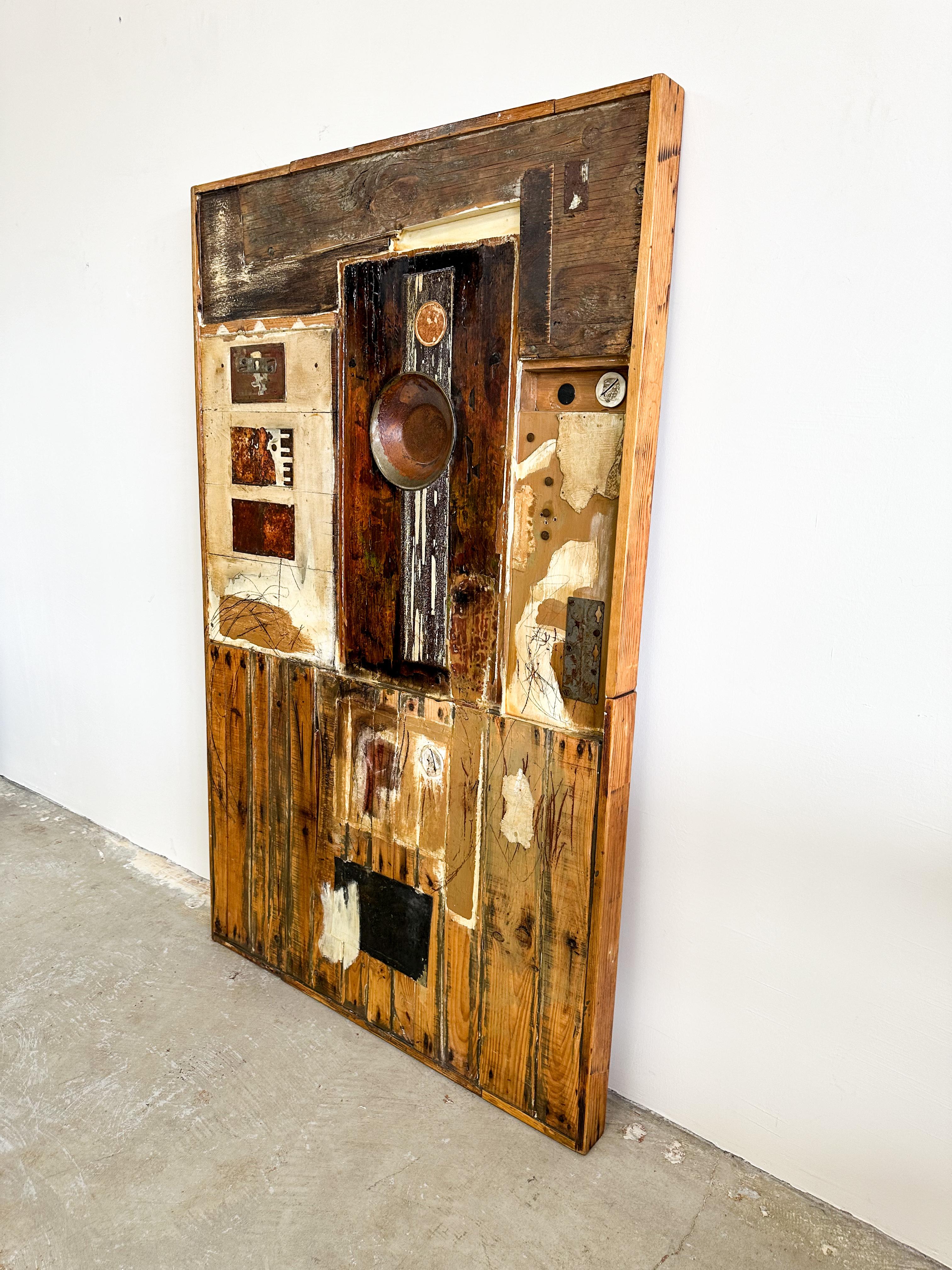 Americano Xavier Cazares Cortez Pittura astratta a tecnica mista su legno Arte Sole nel mio cielo in vendita