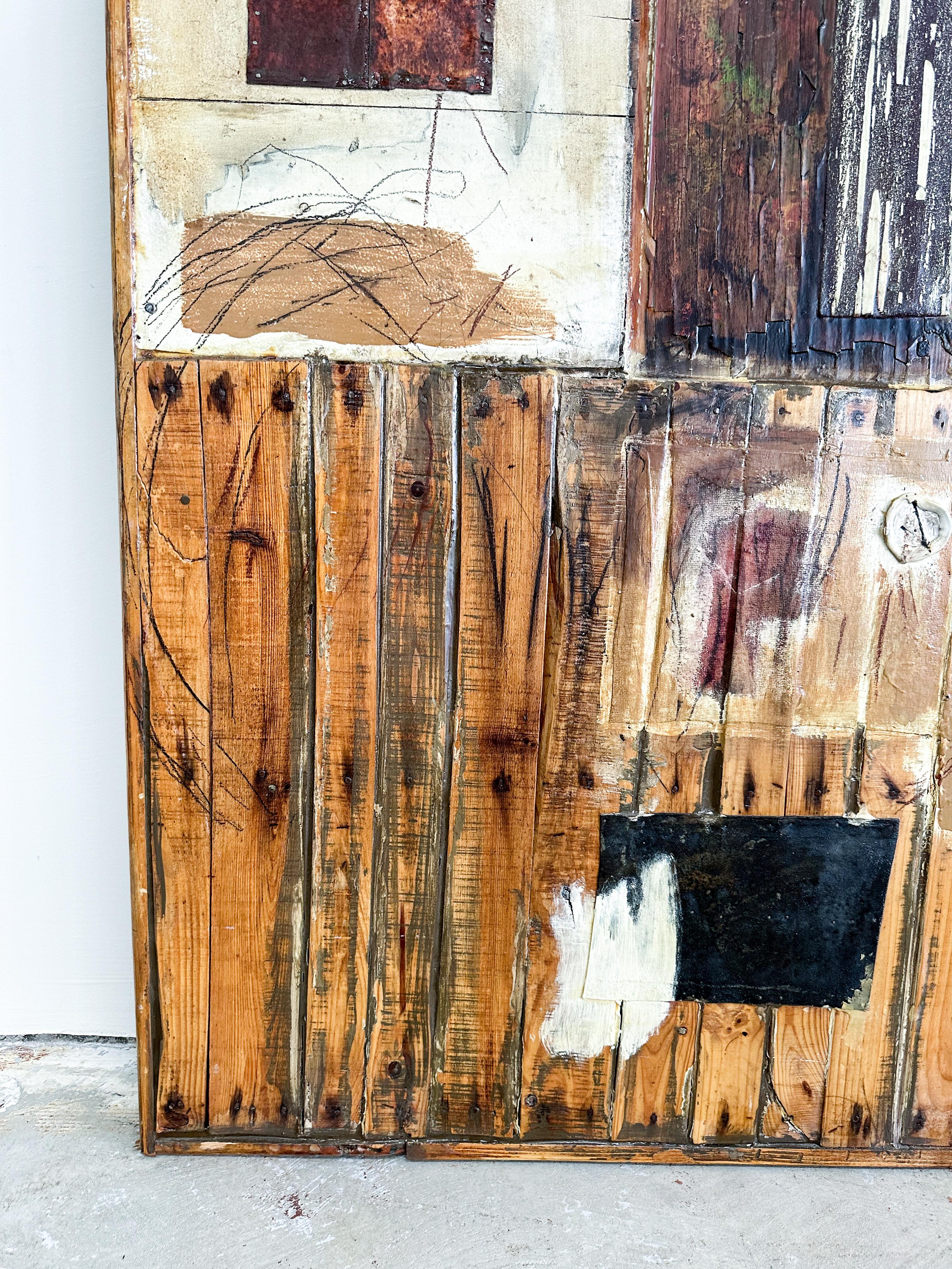 Xavier Cazares Cortez Abstraktes Gemälde in Mischtechnik auf Holz, Xavier Cazares Cortez, Sonne in meinem Himmel (21. Jahrhundert und zeitgenössisch) im Angebot