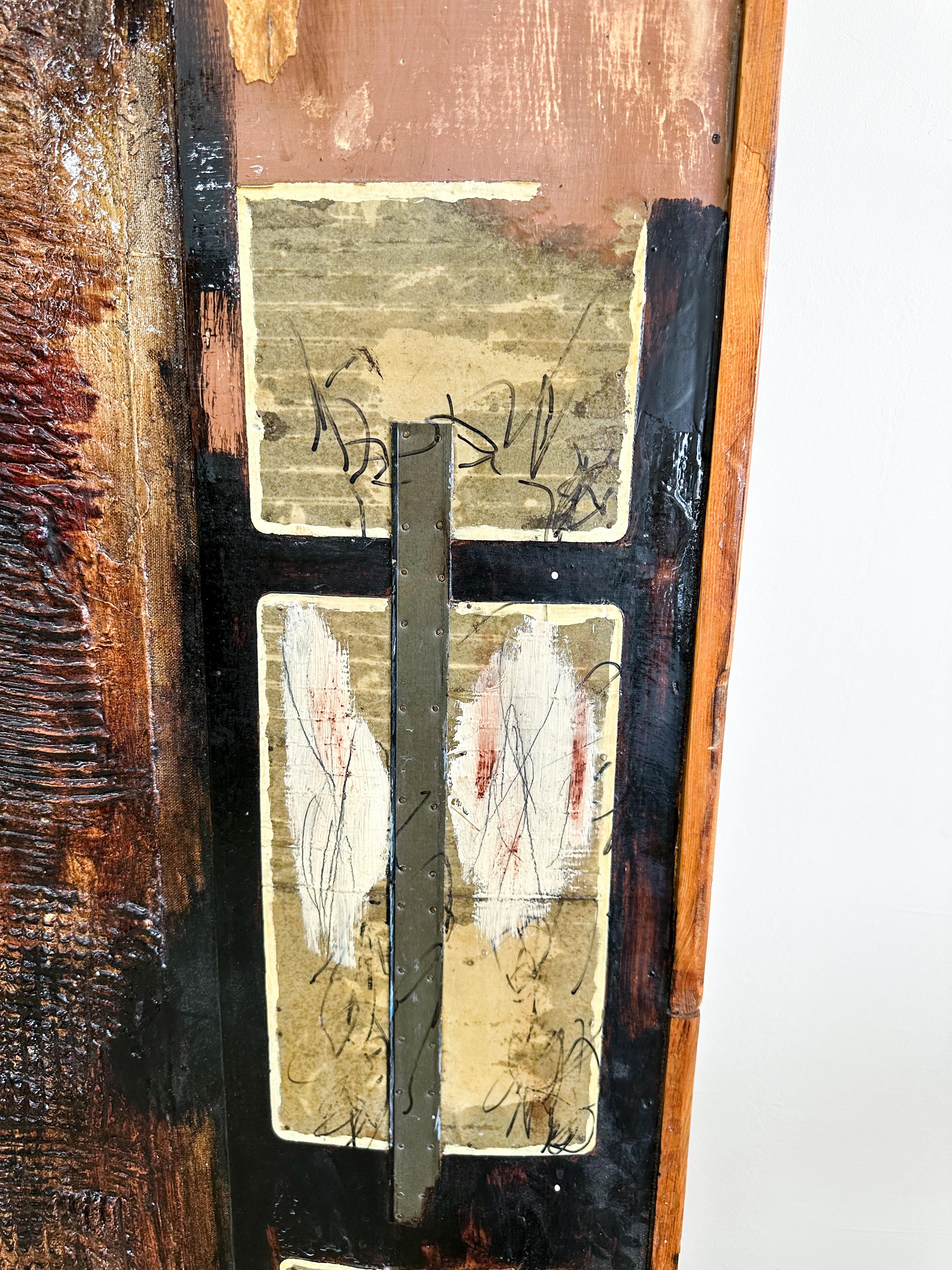 Xavier Cazares Cortez Mixed Media-Gemälde auf Holz, Xavier Cazares Cortez, „Igniting Wet Tinder“, Gemälde im Angebot 2