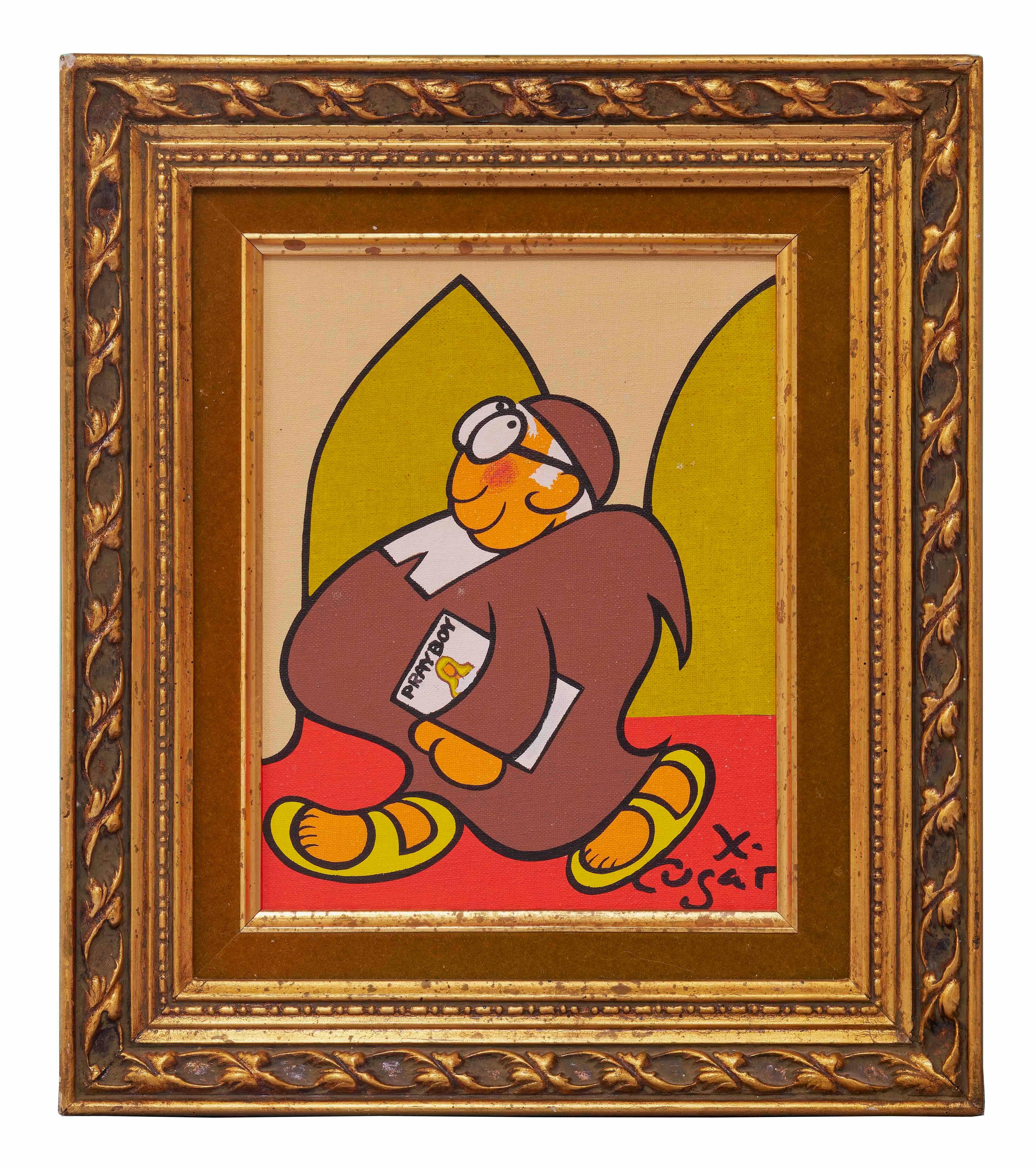 Xavier Cugat (1900-1990, spagnolo)   

"Monkey Business"  

Serigrafia su tavola di tela

7,5" x 9,5" senza cornice

13,25" x 15,25" incorniciato
