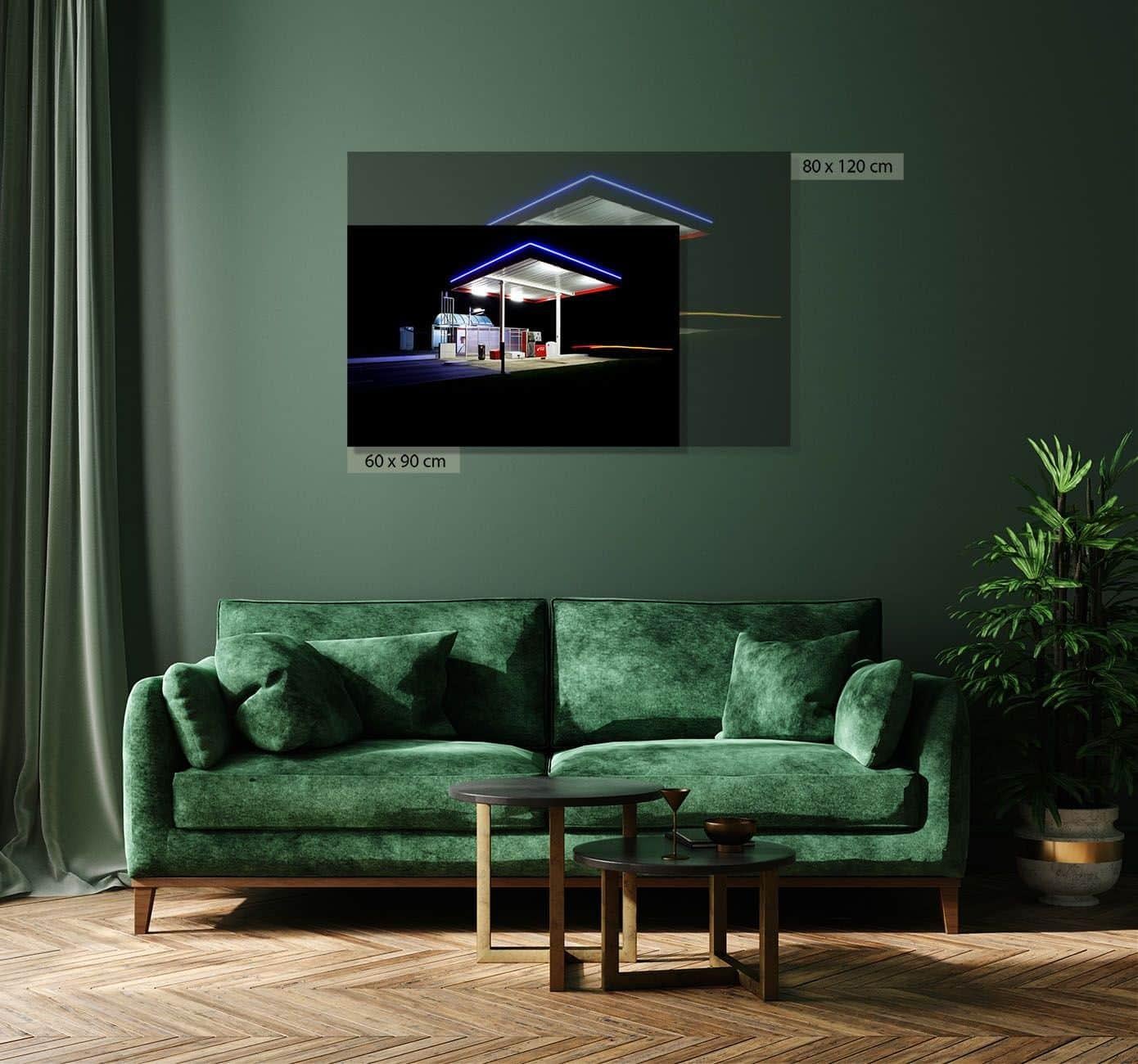 Fresh Start by Xavier Dumoulin - Contemporary night photography, dark neon color For Sale 1