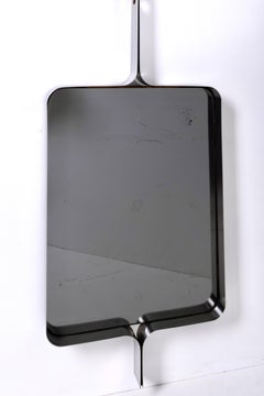 Xavier Feal Brushed Steel Mirror, 1970s
