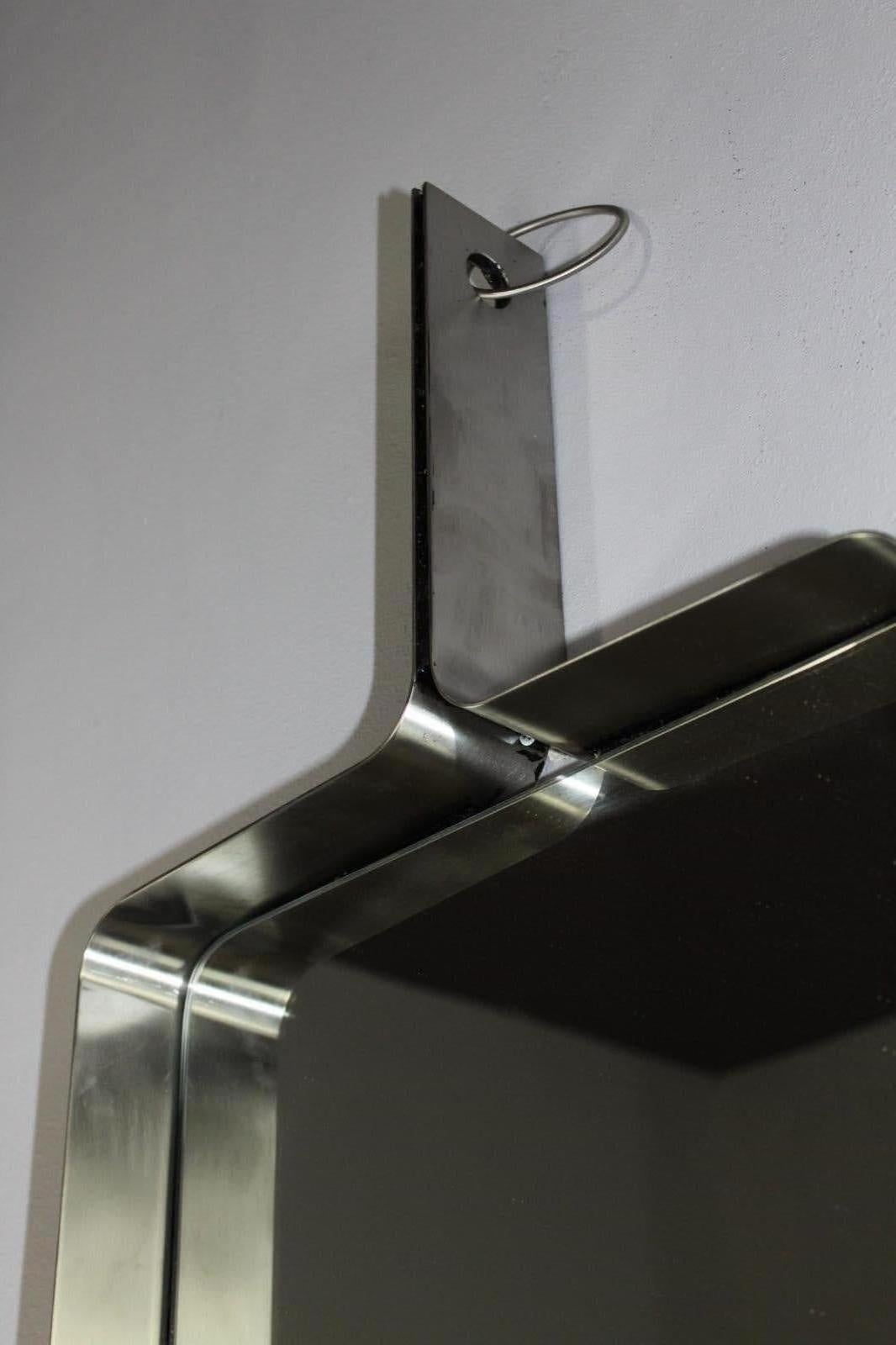 Miroir rectangulaire en acier brossé Xavier Feal, 1970 en vente 3
