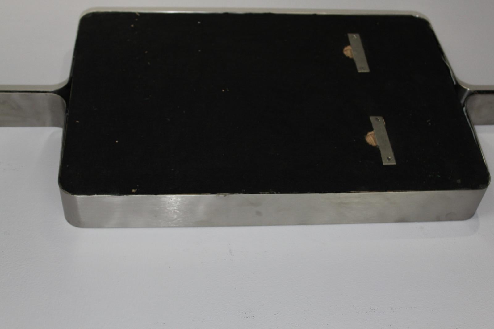 Miroir rectangulaire en acier brossé Xavier Feal, 1970 en vente 6