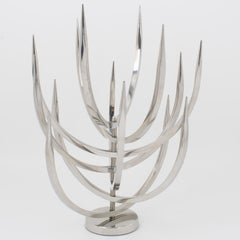 Xavier-Feal Scultura cinetica brutalista in metallo, Albero delle candele, circa 1970