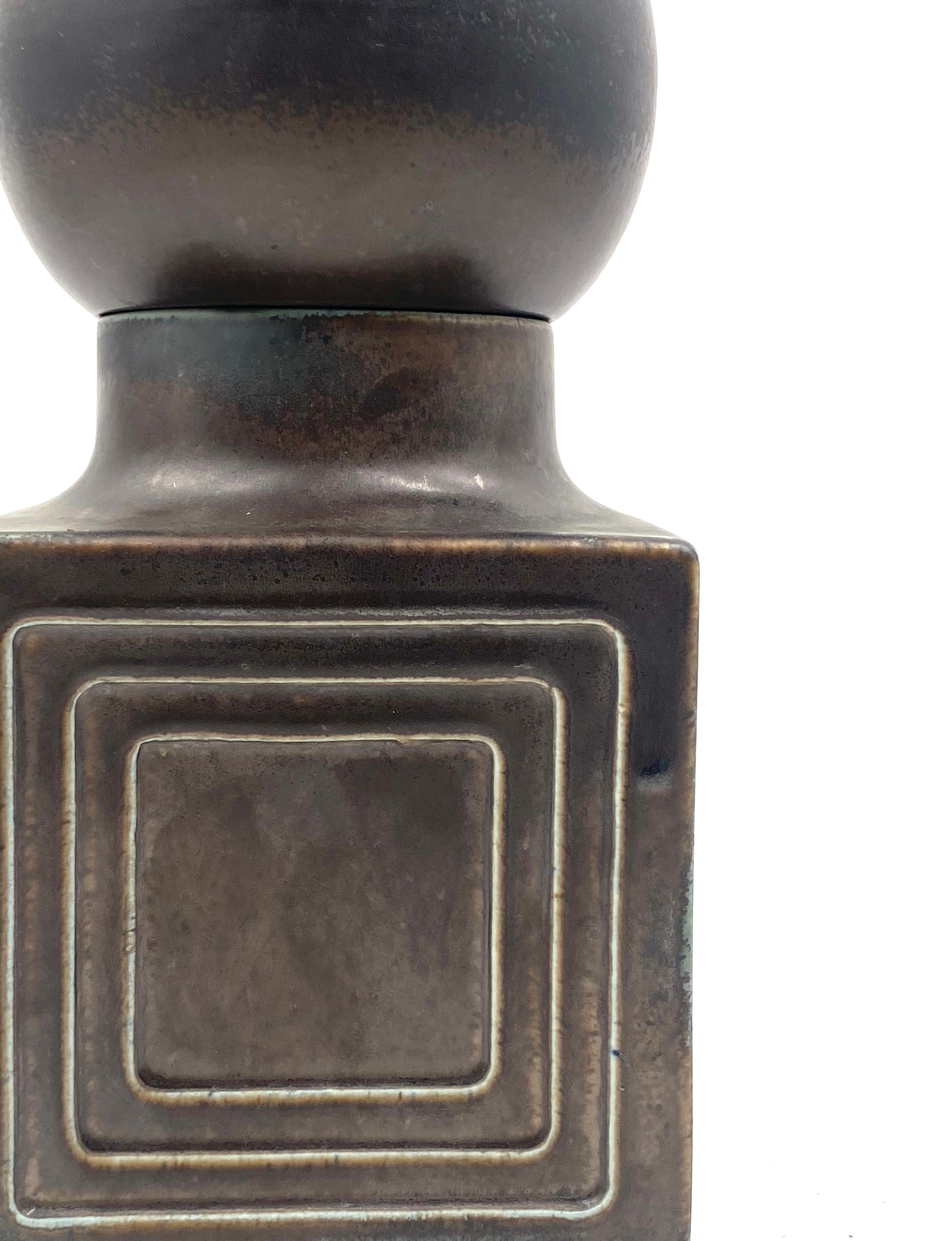 Xavier Feal, Mid-century modern brown ceramic, France 1960s For Sale 4