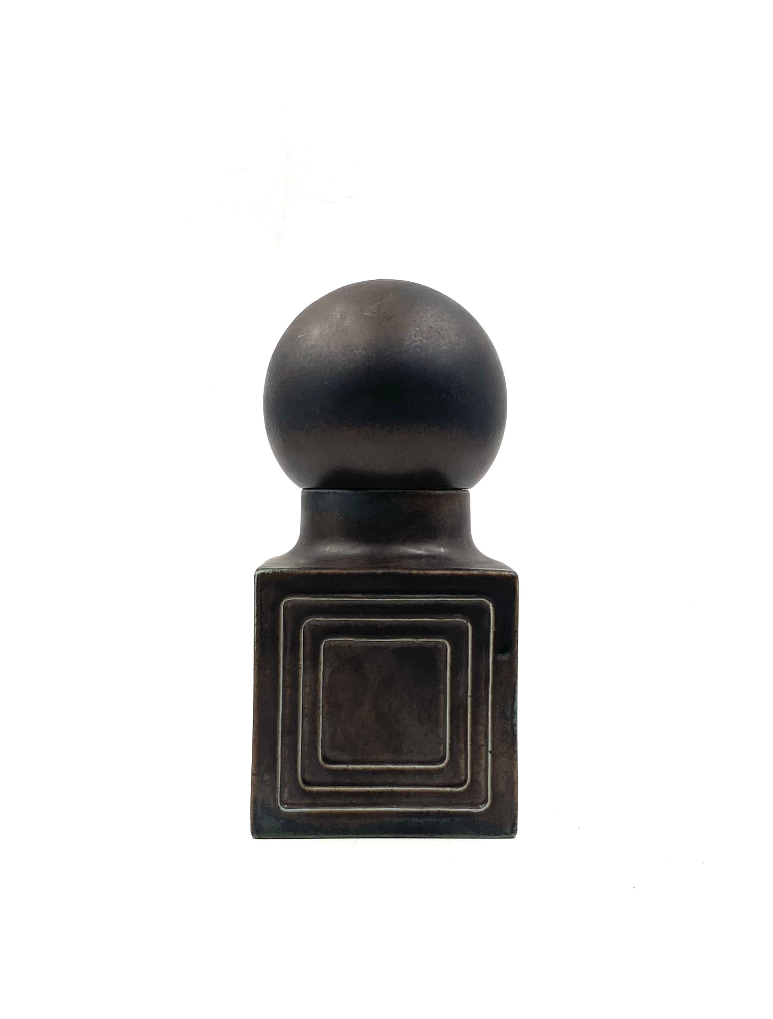 Xavier Feal, Mid-century modern brown ceramic, France 1960s For Sale 2