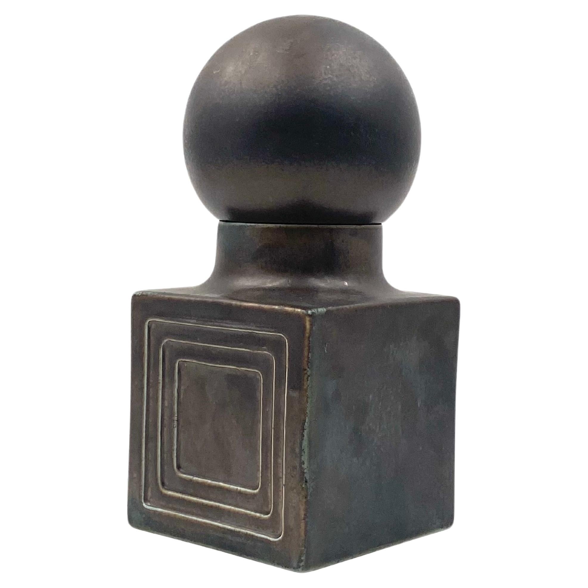 Xavier Feal, Mid-century modern brown ceramic, France 1960s For Sale