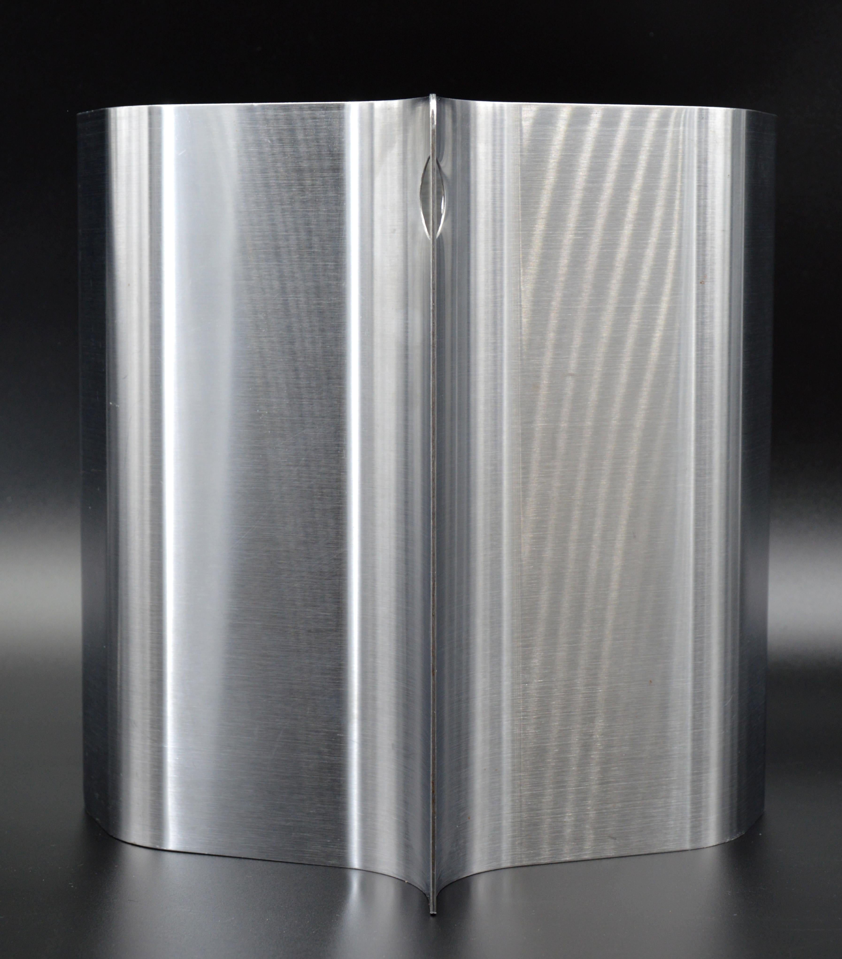 Late 20th Century Xavier FEAL Stainless Steel Trash Can, 1970 For Sale