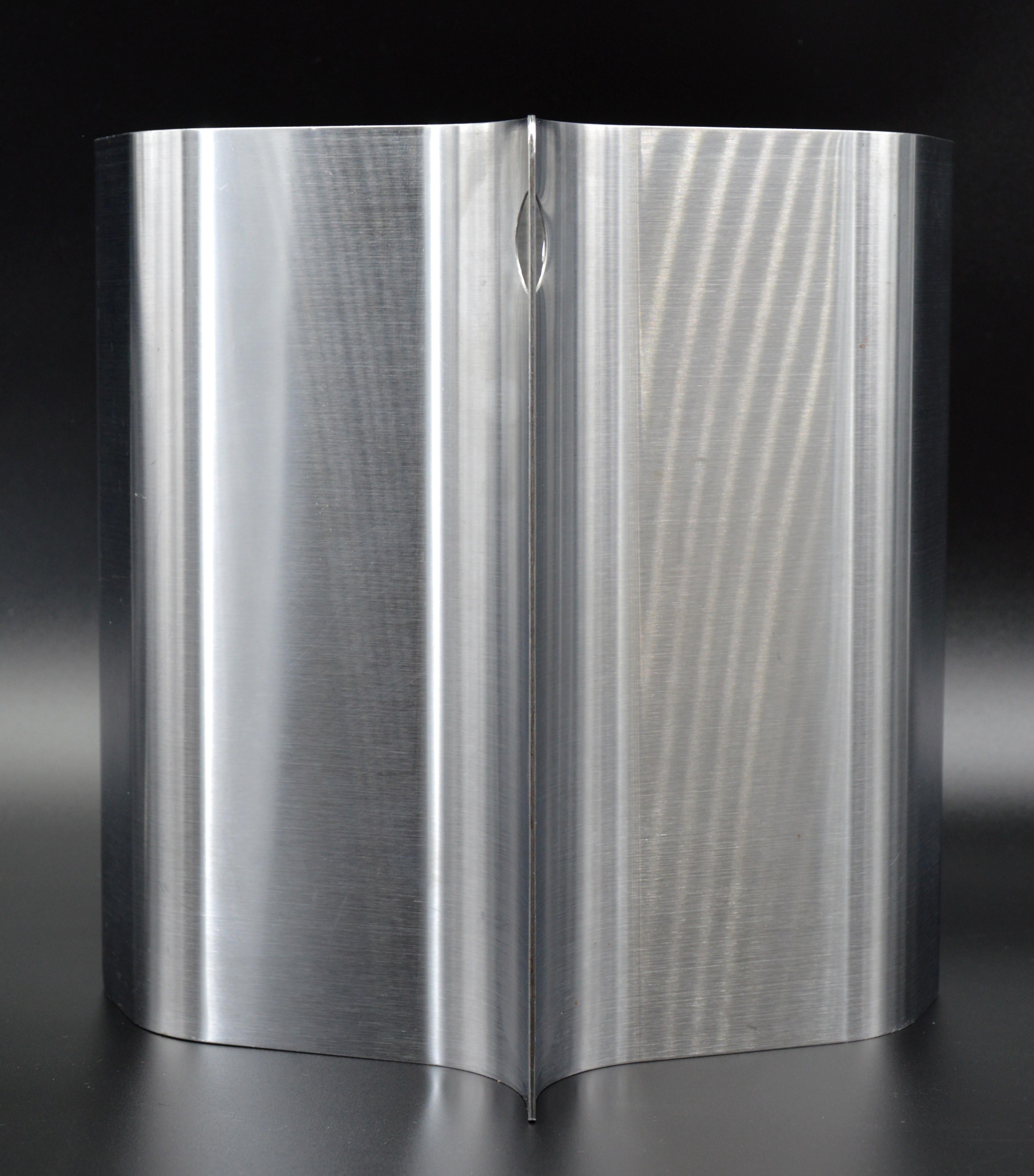 Late 20th Century Xavier FEAL Stainless Steel Trash Can, 1970