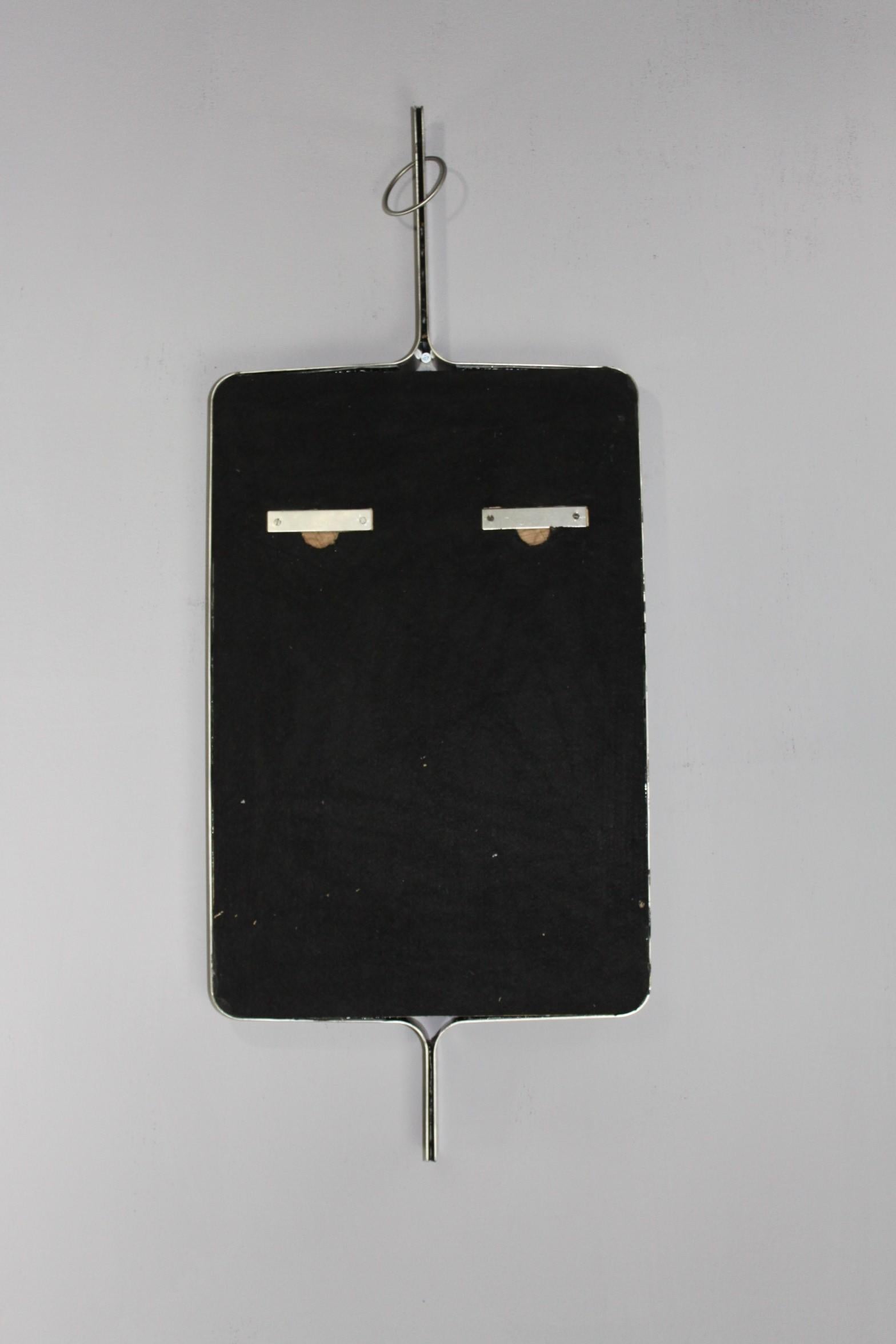 Mid-Century Modern Miroir rectangulaire en acier brossé Xavier Feal, 1970