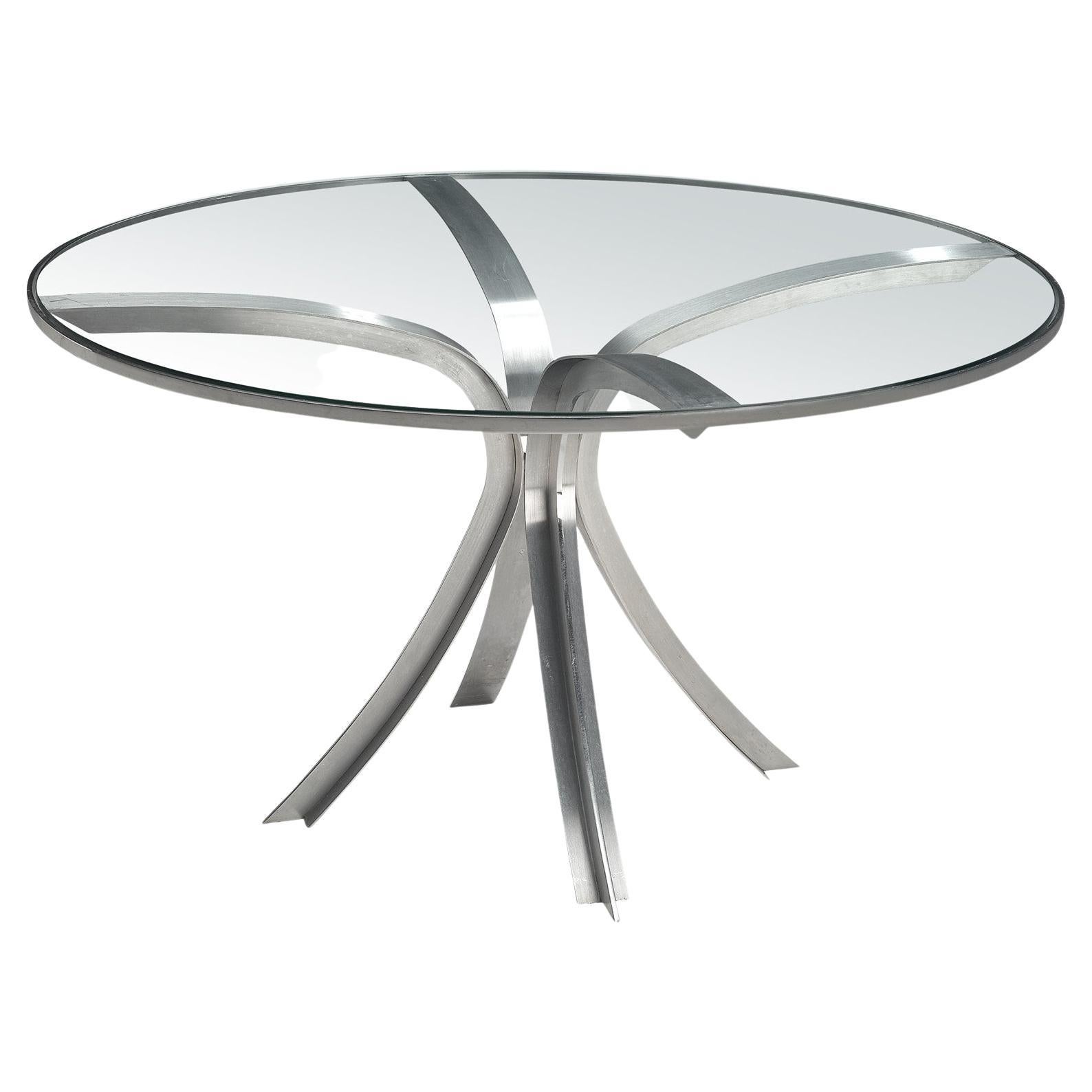 Xavier Fréal Table in Glass and Steel 