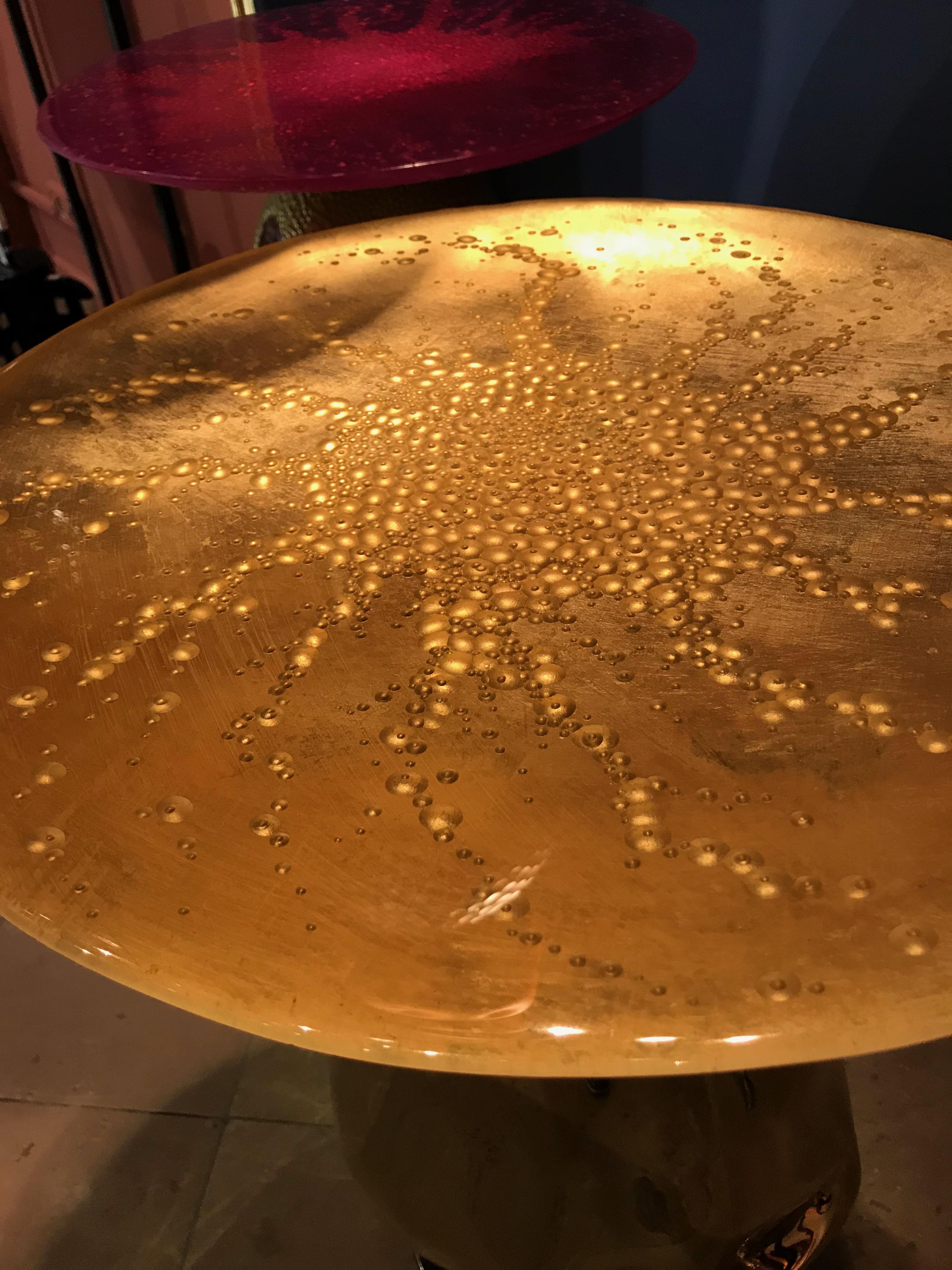 Xavier Le Normand 2018,  Pair of Unique Blow Glass Octopus Tables, Crystal Tops 1