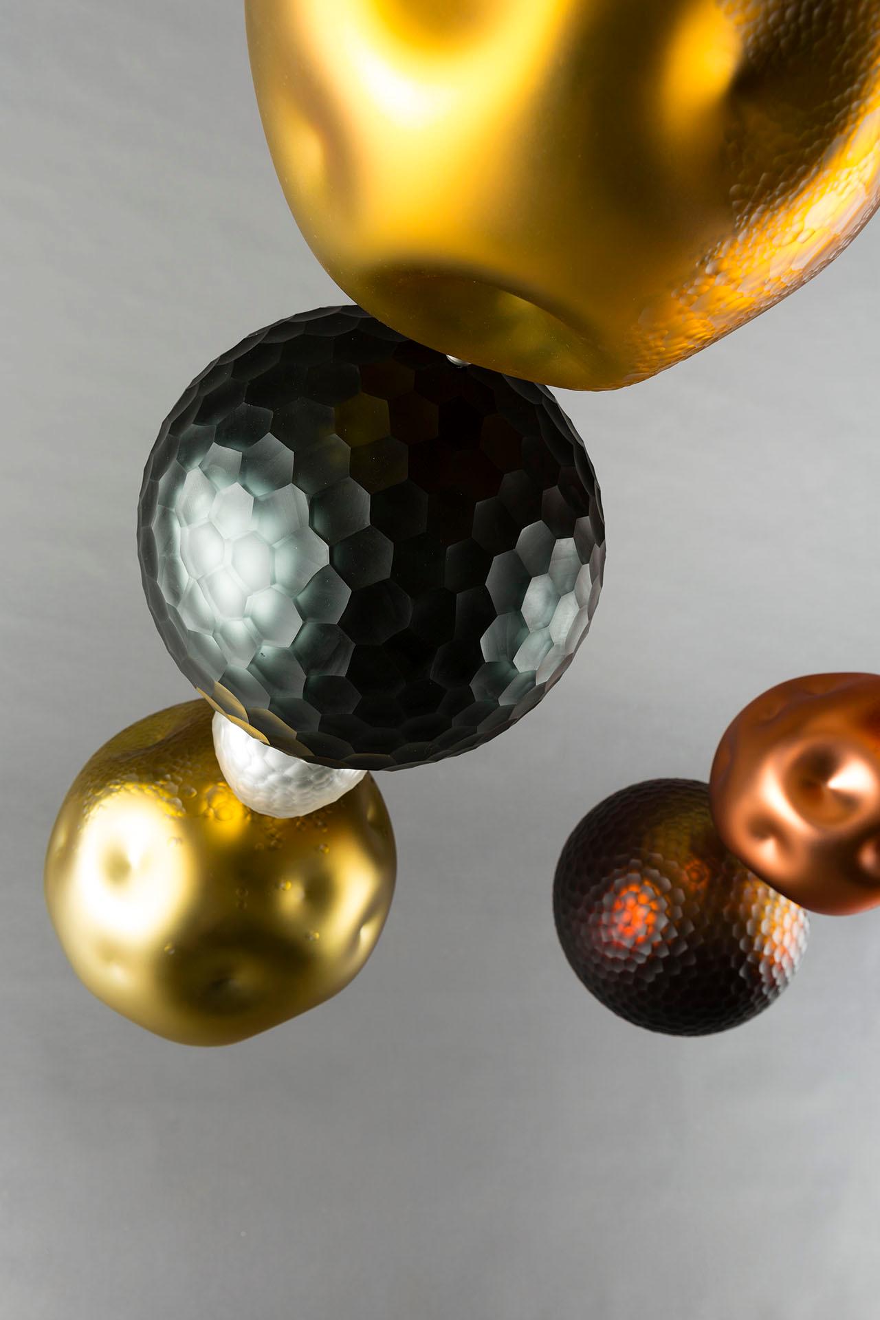 XXIe siècle et contemporain Lustre unique « Collection Gold » de Xavier Le Normand, 2018 en vente