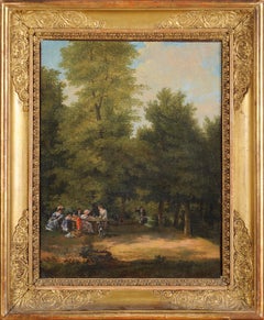 Antique Circle of Xavier Leprince - Picnic in the forest