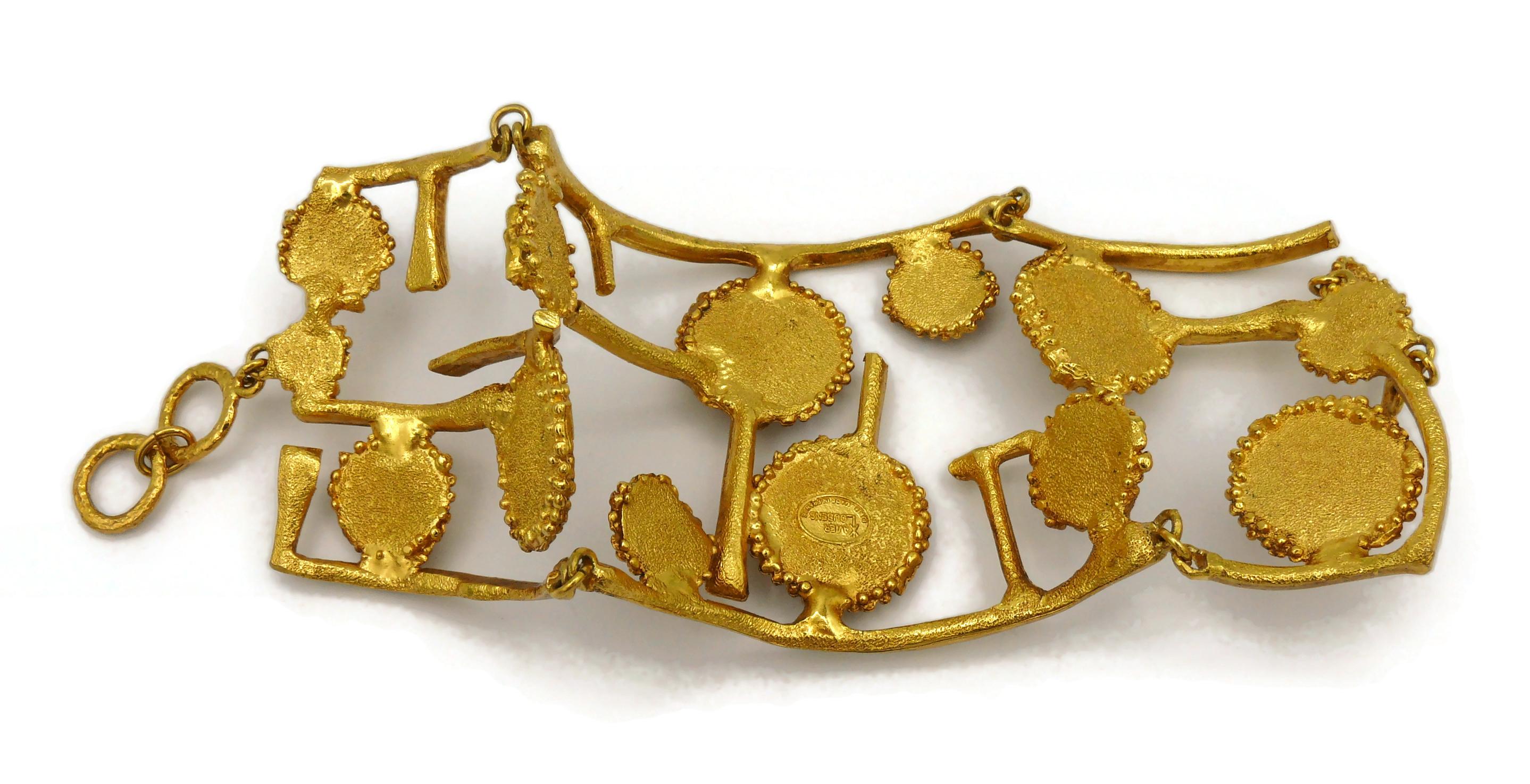 XAVIER LOUBENS Vintage Gold Tone Cuff Bracelet For Sale 9