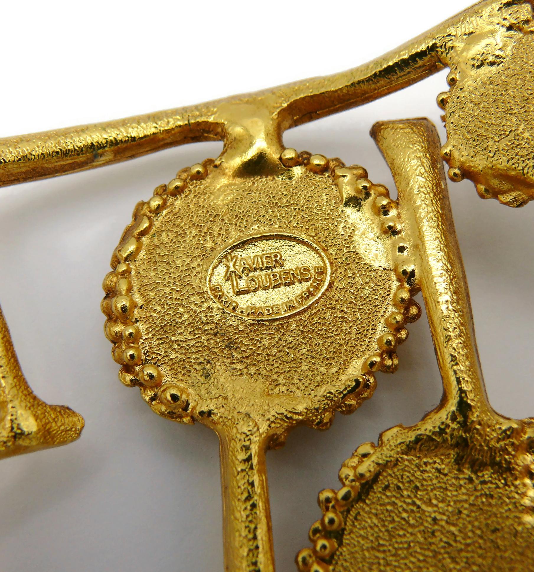 XAVIER LOUBENS Vintage Gold Tone Cuff Bracelet For Sale 10