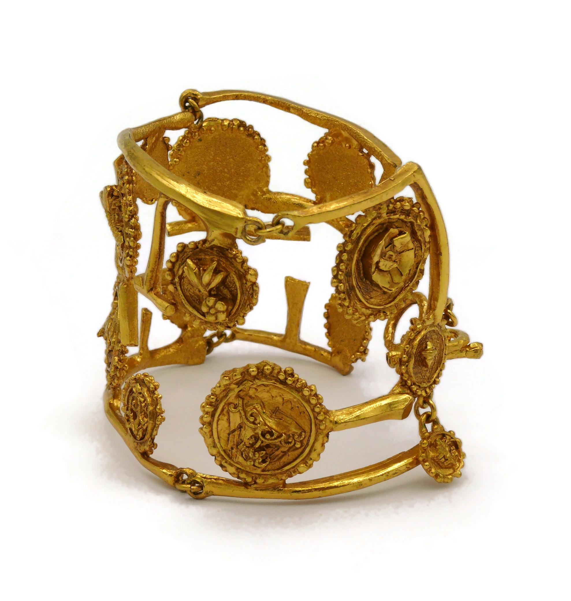XAVIER LOUBENS Vintage Gold Tone Cuff Bracelet For Sale 1