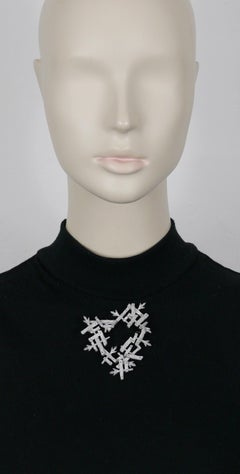 XAVIER LOUBENS Vintage Wood Design Heart Brooch