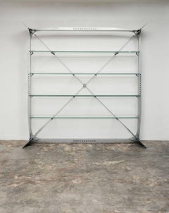 Xavier Matégot for Farjon - XM2 Bookcase - Steel and Glass - France - 1986
