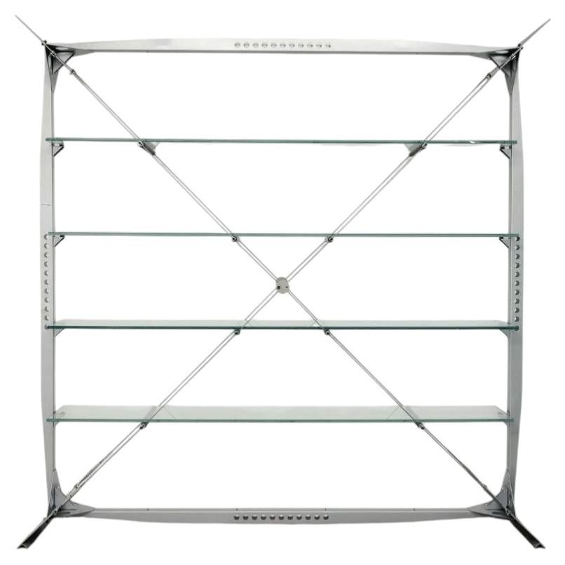 Xavier Matégot for Farjon - XM2 Bookcase - Steel and Glass - France - 1986
