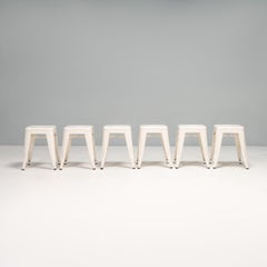 Xavier Pauchard Tolix Taburete H Blanco, Lote de 6