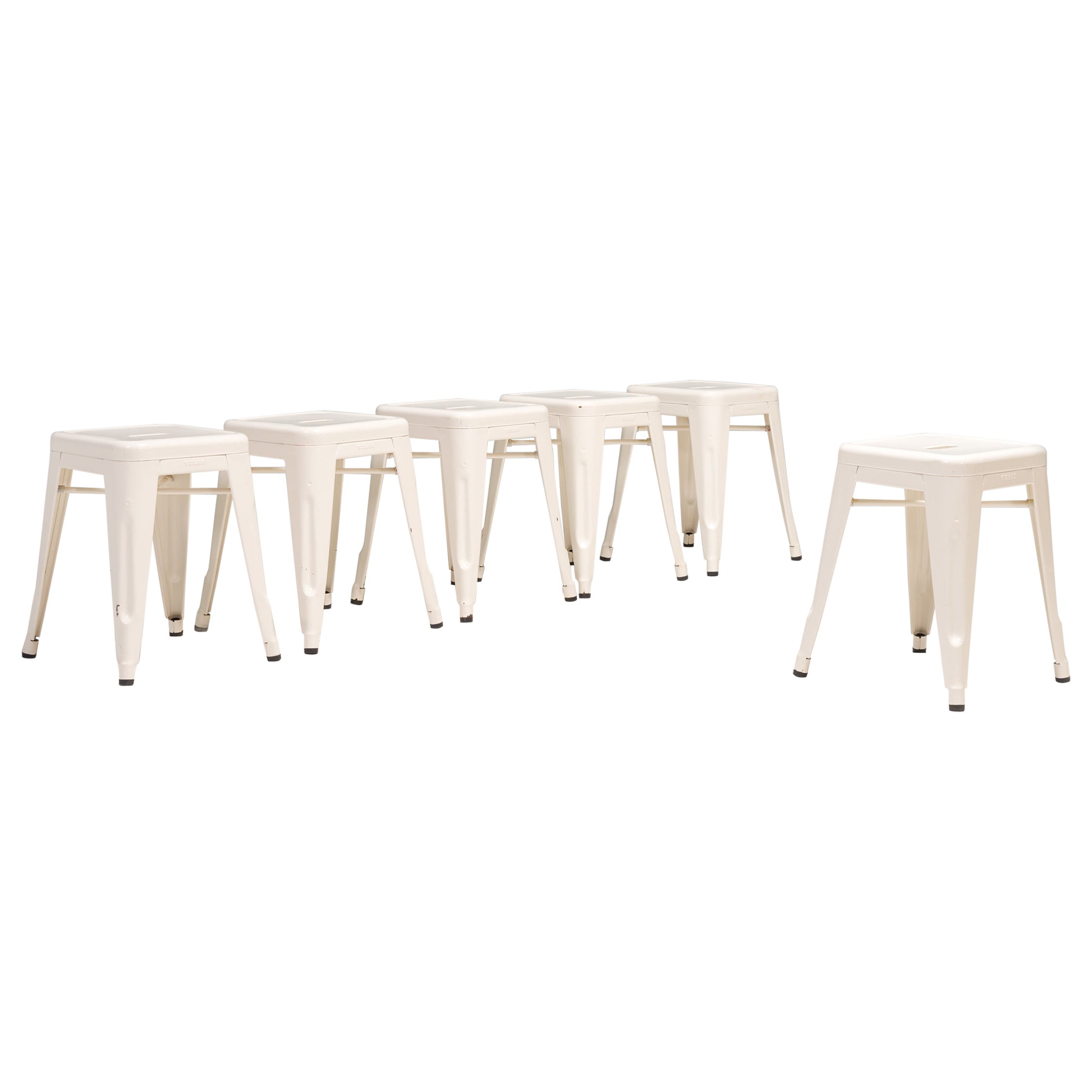 Xavier Pauchard Tolix White H Stools, Set of 6