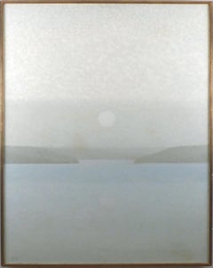 "Lac de Zoug", óleo sobre lienzo del siglo XX del artista español Xavier Valls