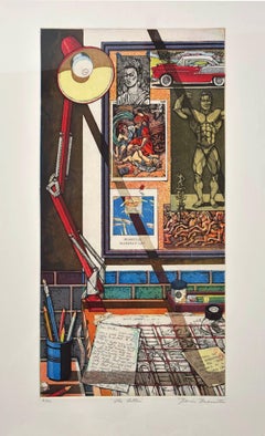 The Letter, Xavier Viramontes Chicano Artist Studio Color Etching