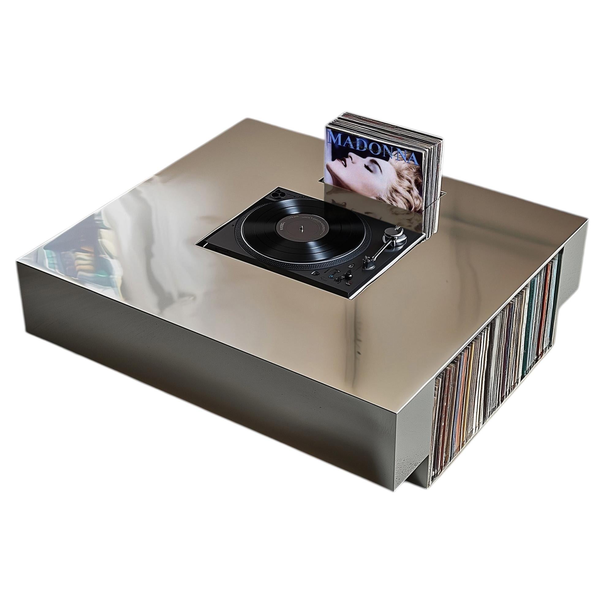 XC-TurnTable Stainless Steel Coffee Table with Integrated Turntable