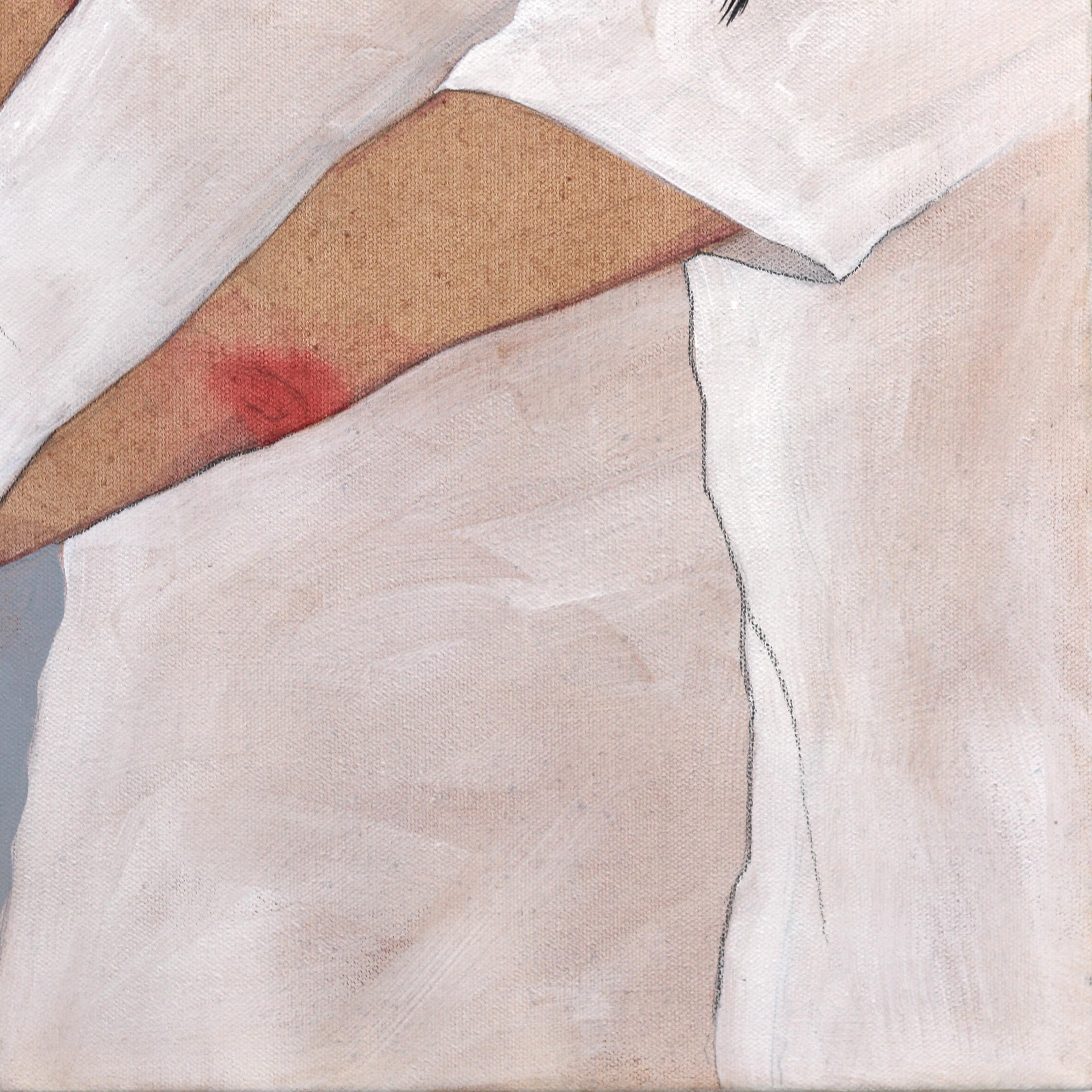 Enracinées dans l'introspection et la nuance émotionnelle, les œuvres figuratives en techniques mixtes de Xenia Gray capturent la tension tranquille entre la solitude et la connexion. Ses peintures représentent souvent la forme humaine suspendue