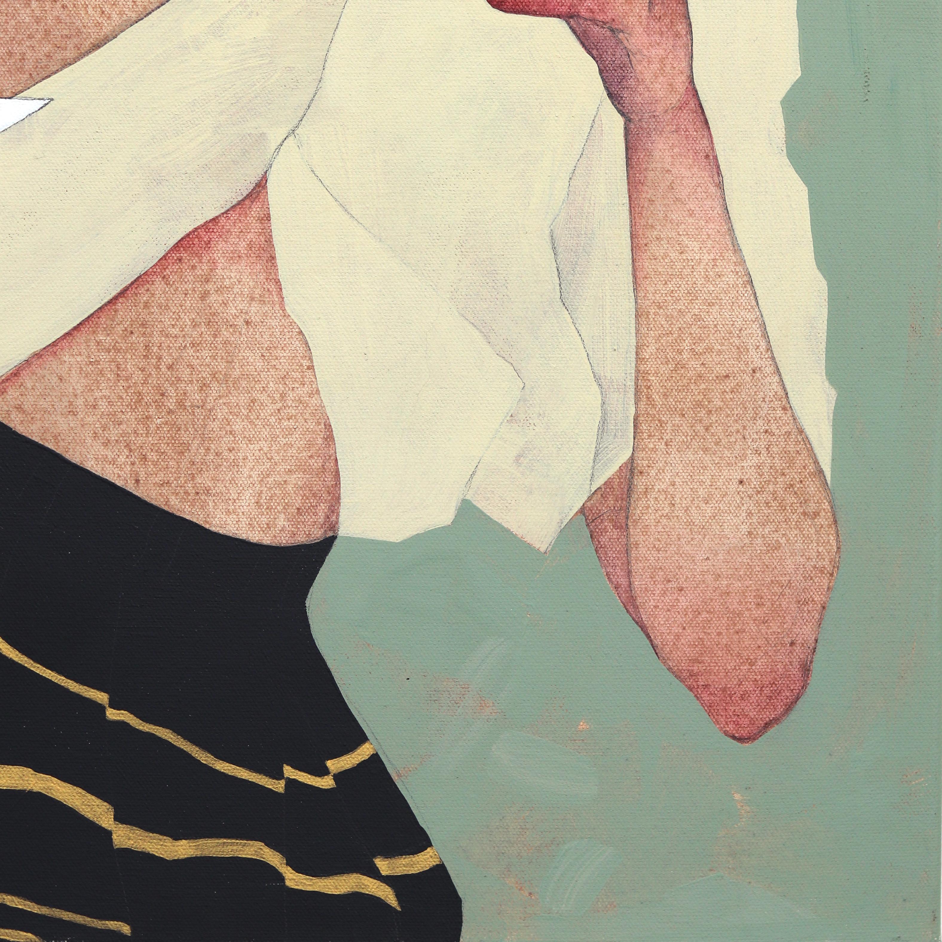 Dreamers - Original Feminine Figurative Abstract Acrylic Painting on Canvas en vente 2