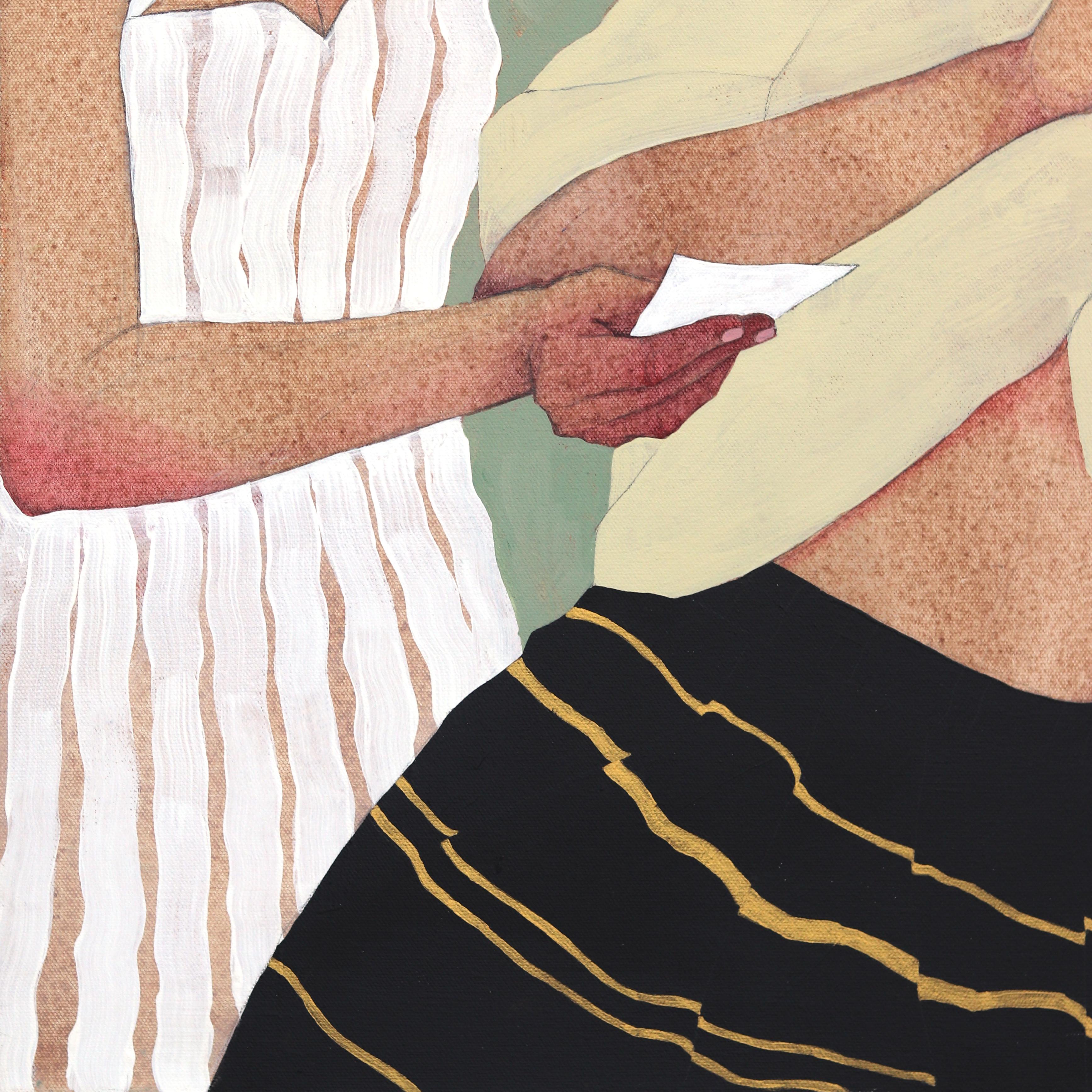 Dreamers - Original Feminine Figurative Abstract Acrylic Painting on Canvas en vente 5