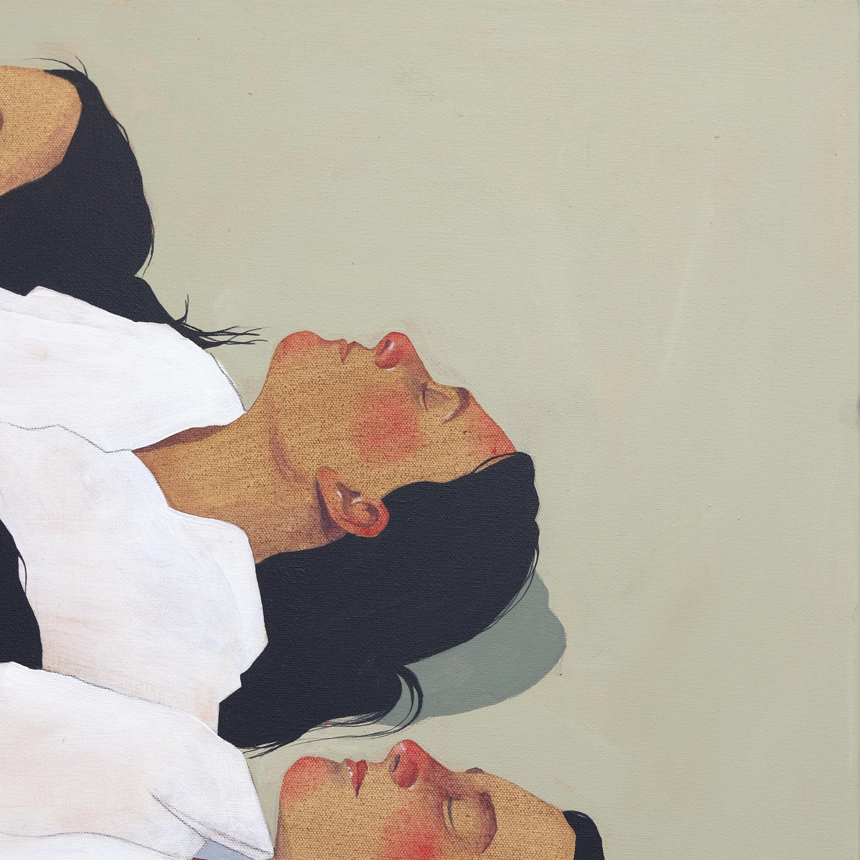 J'ai rêvé - Peinture figurative originale en techniques mixtes sur toile - Contemporain Painting par Xenia Gray